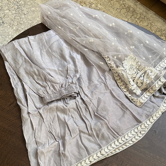 Tena Durrani Elegant Embroidered Sheer suit - Picture 10 of 12